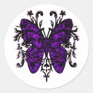 Adesivo Redondo Efeito borboleta (roxo)
