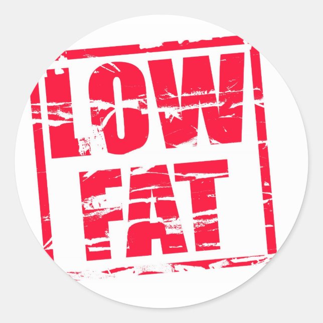 Adesivo Redondo Efeito de carimbo vermelho-gordura baixo (Frente)