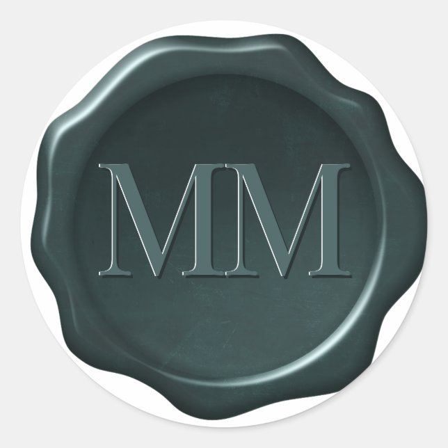 Adesivo Redondo Efeito de foca de cera, EMERALD GREEN,