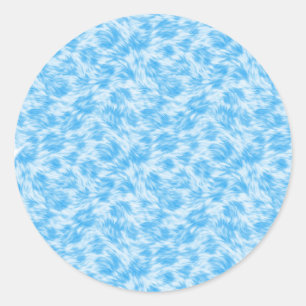 Adesivo Redondo Efeito de pelo falso azul e branco