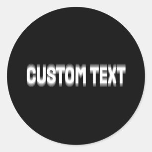 Adesivo Redondo Efeito de texto distorcido personalizado com defei