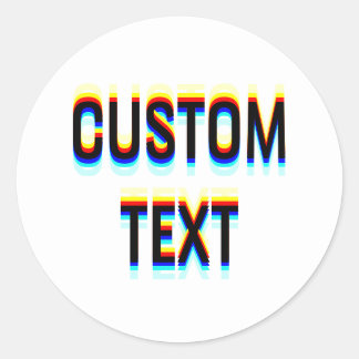 Adesivo Redondo Efeito de texto personalizado com defeito – Tipogr