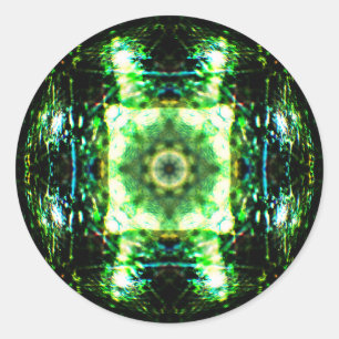 Adesivo Redondo Efeito de Vidro Detalhado Mandala