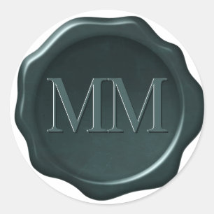 Adesivo Redondo Efeito do selo de cera, EMERALD GREEN,