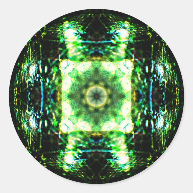 Adesivo Redondo Efeito Vidro Detalhado Mandala (Frente)