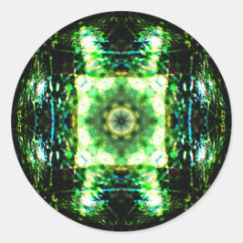 Adesivo Redondo Efeito Vidro Detalhado Mandala