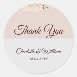 Adesivo Redondo Efeitos suaves de roxo e cinza com flor