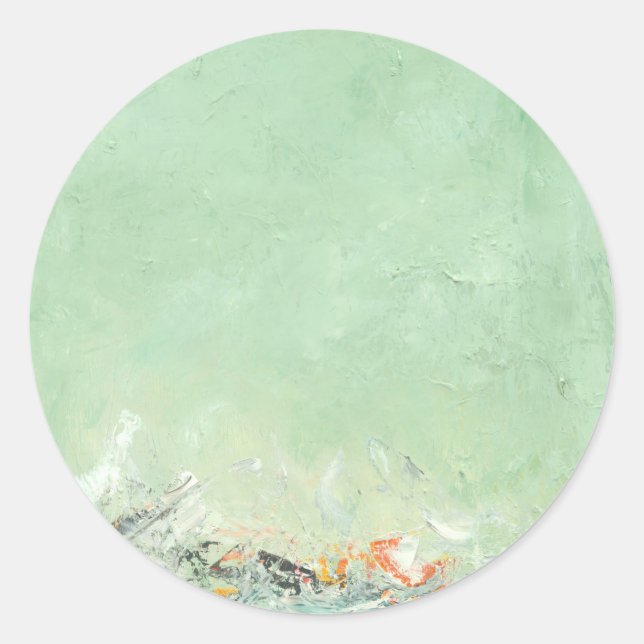 Adesivo Redondo Efervesy - abstrato minimalista verde (Frente)