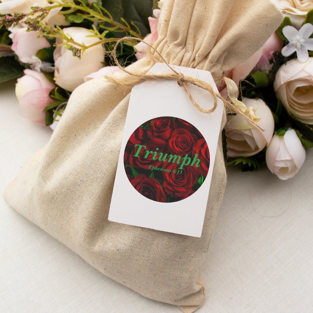 Adesivo Redondo Efesianos Triunfos 6:13 Versos Elegantes Rosas ver (Criador carregado)