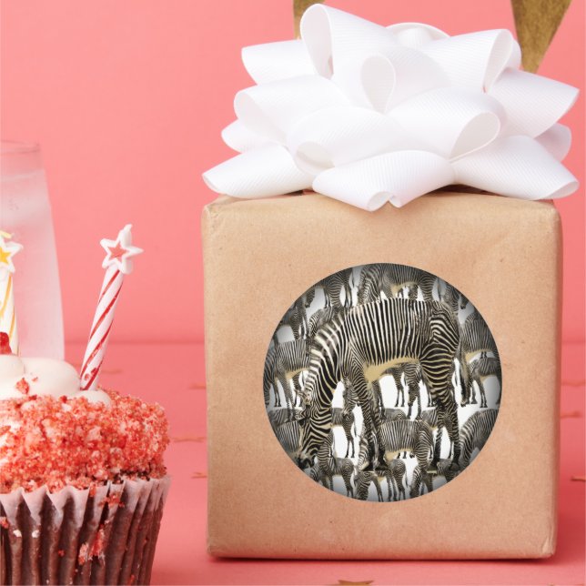 Adesivo Redondo Efetivos de Zebras (Festa)