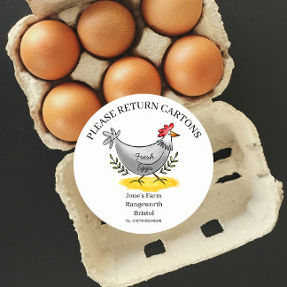 Adesivo Redondo Egg Carton Label customize egg box free range