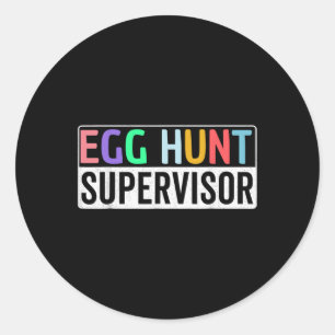 Adesivo Redondo Egg Hunt Supervisor de Ovo Festa de Caça-Ovos Mãe