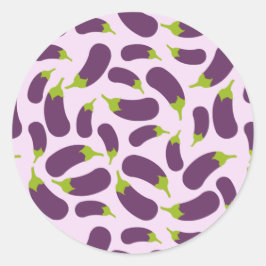 Adesivo Redondo EggPlant EggPlant Purple Vegetal Design
