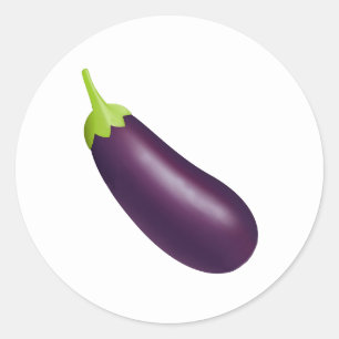 Adesivo Redondo EggPlant Emoji