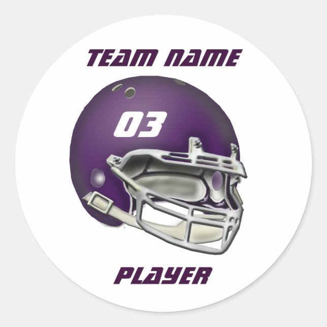 Adesivo Redondo EggPlant Purple Football Helmet Sticker (Frente)