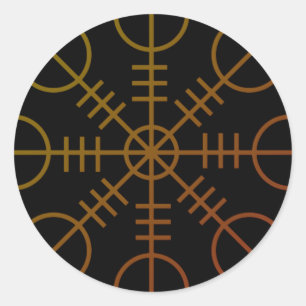 Adesivo Redondo Egishjalmr Helm Encantado de Awe Rune