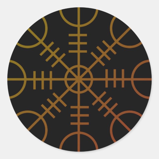 Adesivo Redondo Egishjalmr Helm Encantado de Awe Rune (Frente)