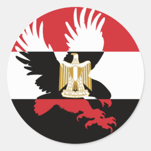 Adesivo Redondo Egito Steppe Eagle Bandeira Nacional Egípcia