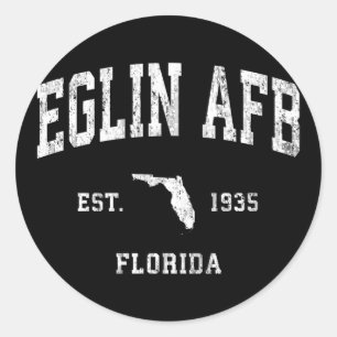Adesivo Redondo Eglin Afb Florida Fl Athletic Sports