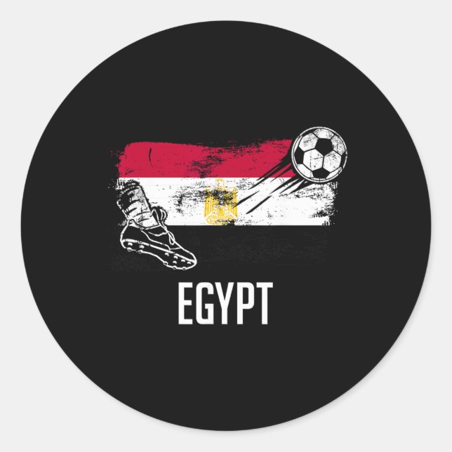 Adesivo Redondo Egypt Flag Jersey Egyptian Soccer Team Egyptian _2 (Frente)