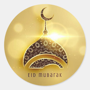 Adesivo Redondo Eid Al-Fitr Greeting Sticker (Dourado)
