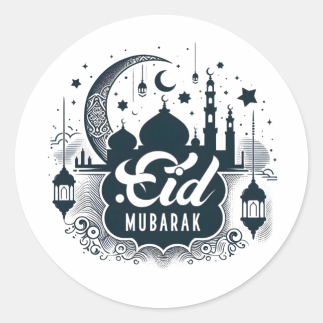 Adesivo Redondo Eid Mubarak (Frente)