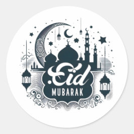 Adesivo Redondo Eid Mubarak