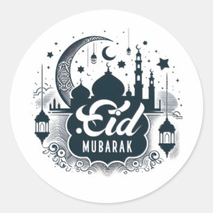 Adesivo Redondo Eid Mubarak