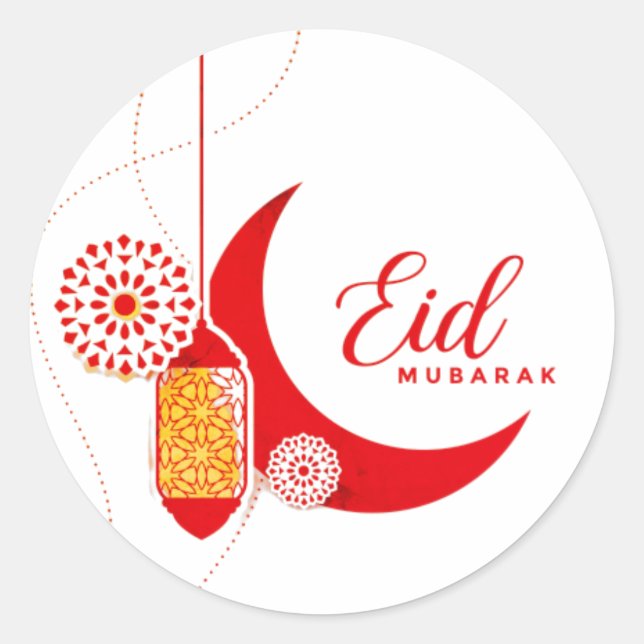 Adesivo Redondo Eid Mubarak Classic Round Sticker (Frente)