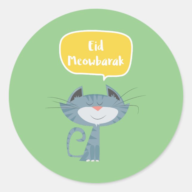 Adesivo Redondo Eid Mubarak engraçado (Frente)