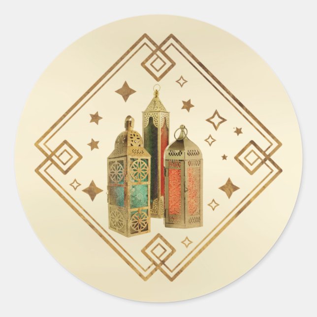 Adesivo Redondo Eid Mubarak - Feliz Eid (Frente)