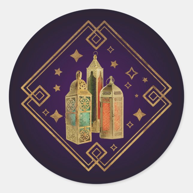 Adesivo Redondo Eid Mubarak - Feliz Eid (Frente)