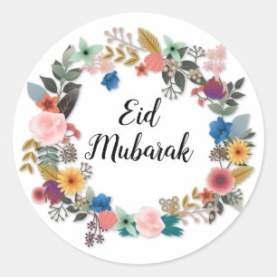 ADESIVO REDONDO EID MUBARAK FLORAL WREATH STICKER