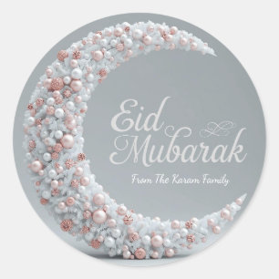 Adesivo Redondo Eid Mubarak Muçulmano Clássico Moderno Personaliza