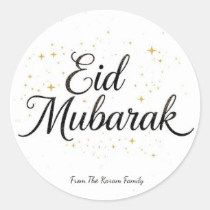 Adesivo Redondo Eid Mubarak Muçulmano Personalizado