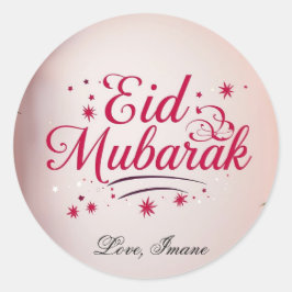 Adesivo Redondo Eid Mubarak Muslim Classic Round Sticker