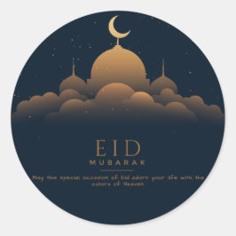 Adesivo Redondo Eid Mubarak Para Eid.