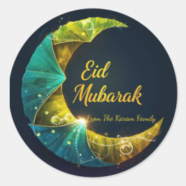 Adesivo Redondo Eid Mubarak personalizado muçulmano moderno