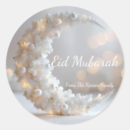 Adesivo Redondo Eid Mubarak personalizado muçulmano moderno