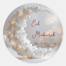 Adesivo Redondo Eid Mubarak personalizado muçulmano moderno