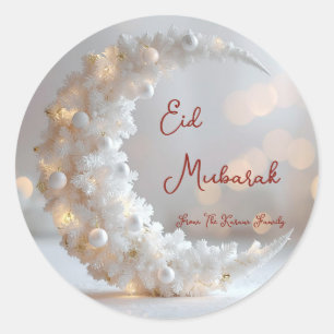 Adesivo Redondo Eid Mubarak personalizado muçulmano moderno