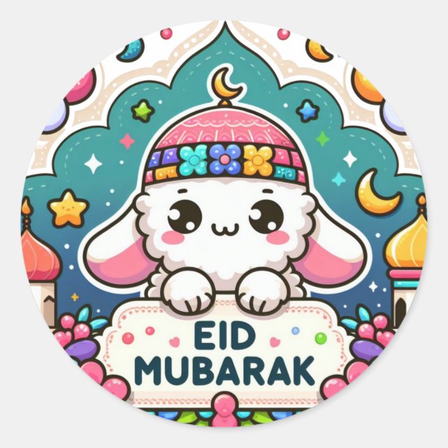 Adesivo Redondo Eid Mubarak Sheep (Frente)