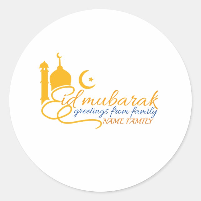 Adesivo Redondo Eid mubarak Sticker (Frente)