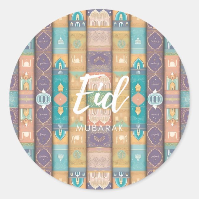 Adesivo Redondo Eid Mubarak Stickers (Frente)