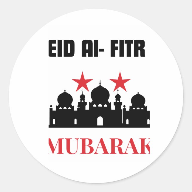 Adesivo Redondo Eid Mubarak Stickers (Frente)