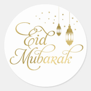 Adesivo Redondo Eid Mubarak Stickers, Ramadan Mubarak Stickers