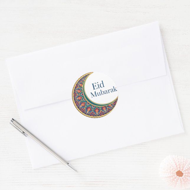 Adesivo Redondo Eid Mubarak - Uma Celebração da Alegria e das Bênç (Envelope)