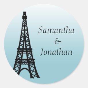 Adesivo Redondo Eiffel Tower Paris Stickers