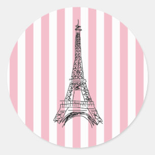 Adesivo Redondo Eiffel Tower Pink Strikers