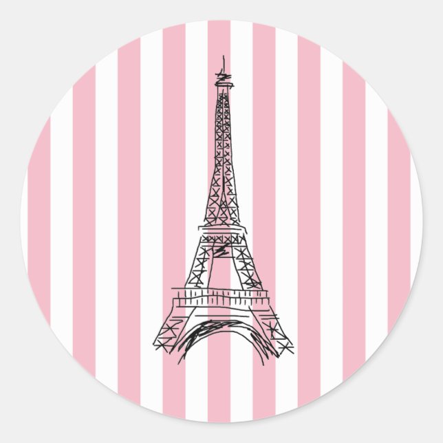 Adesivo Redondo Eiffel Tower Pink Strikers (Frente)